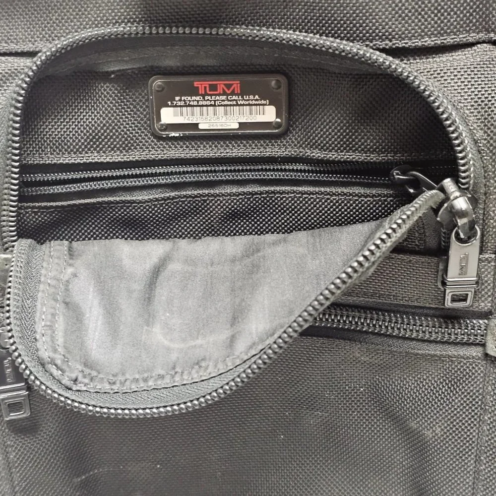 Black Tumi Alpha Bag Strap Adjustable Laptop Brief Case Briefcase Handles T-Pass